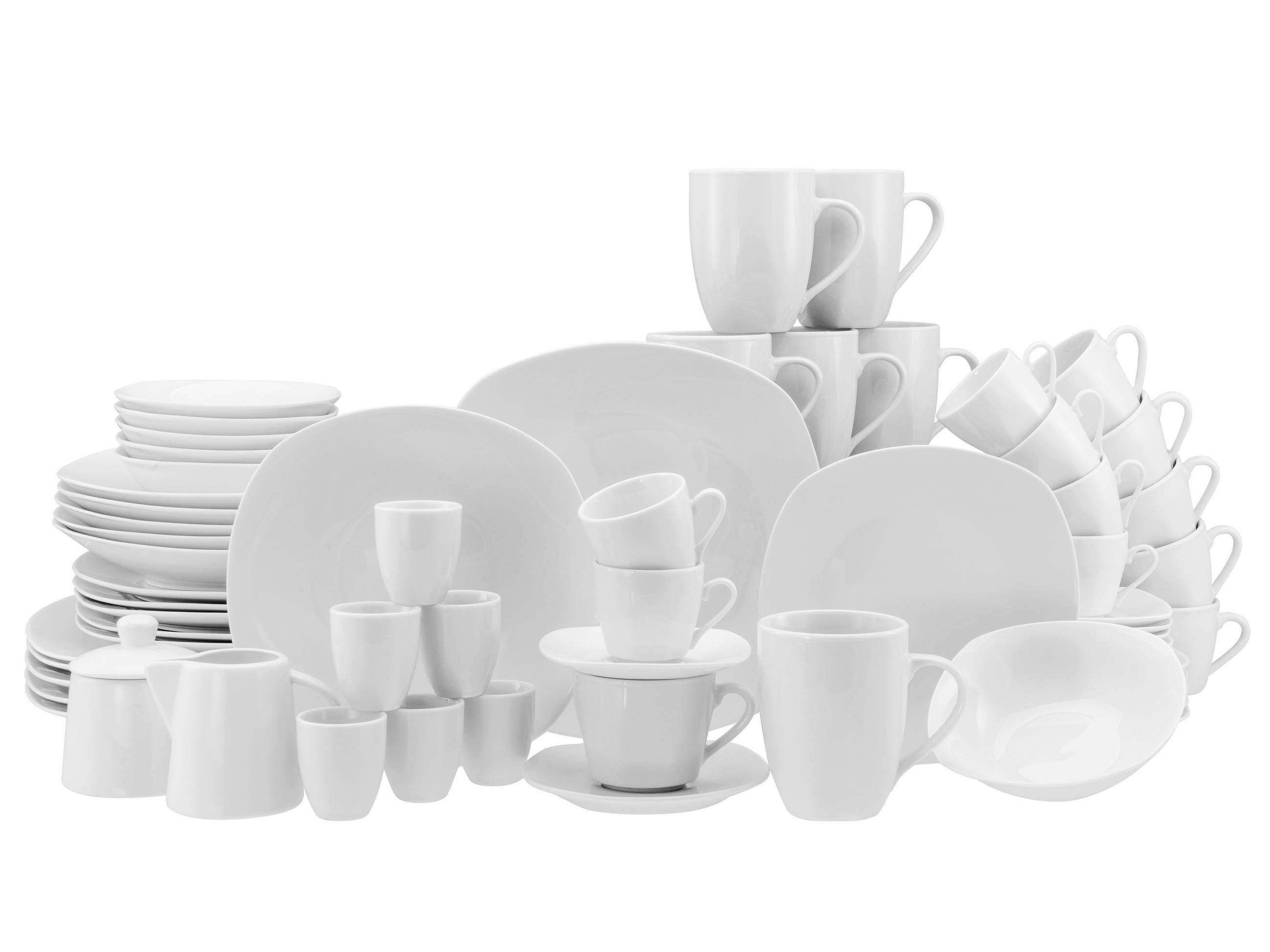 KOMPLETT SERVIS Square 62 delar  - vit, Trend, keramik - Creatable