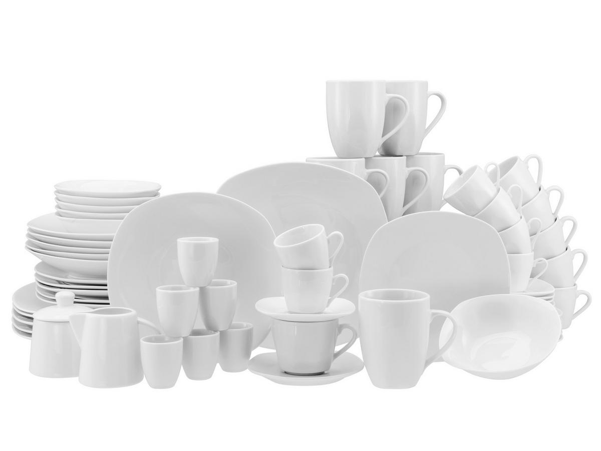 KOMPLETT SERVIS Square 62 delar  - vit, Trend, keramik - Creatable