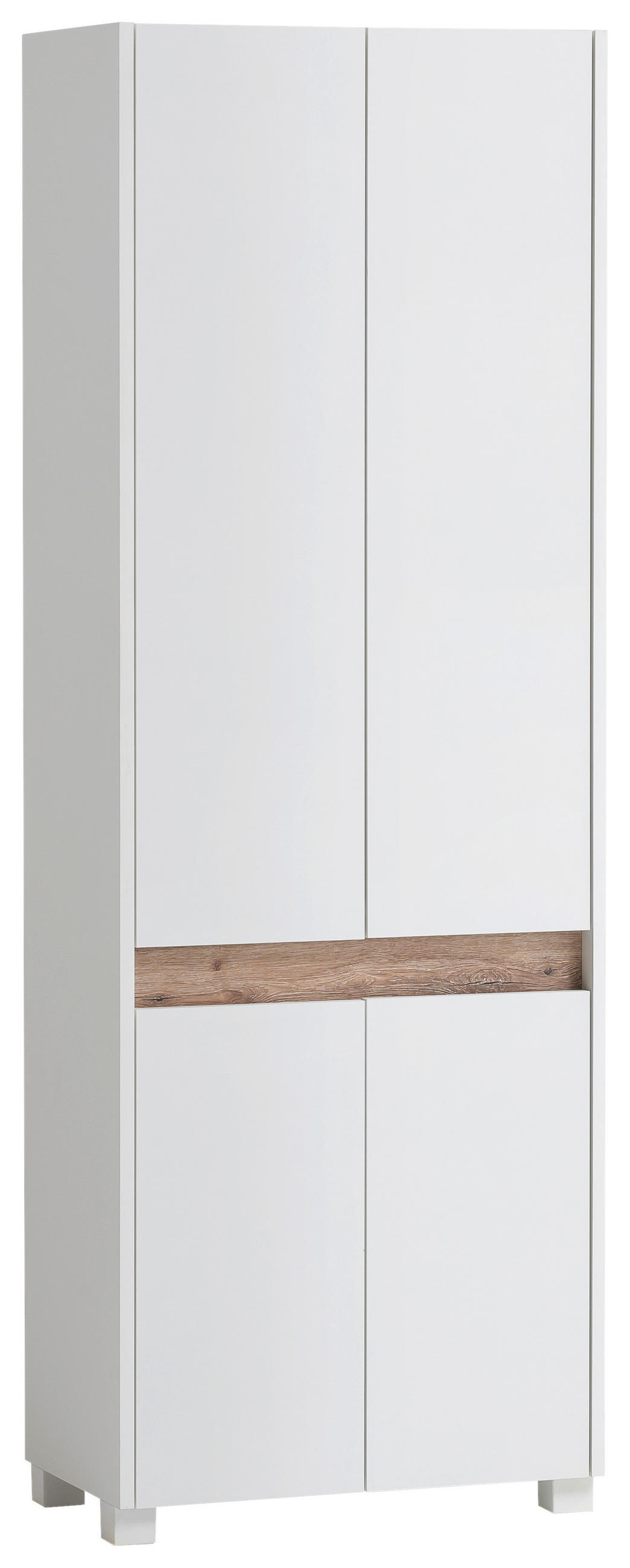 SCHUHSCHRANK  in 56,9/164,5/33 cm  - Silberfarben/Weiß, Design, Holzwerkstoff/Kunststoff (56,9/164,5/33cm) - MID.YOU