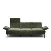 3-SITZER-SOFA Samt Waldgrün  - Waldgrün/Schwarz, Design, Textil/Metall (234-264/85/86-94cm) - SENSOO