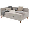 LIEGE Flachgewebe Taupe  - Taupe/Eichefarben, Design, Holz/Textil (90/200cm) - home24