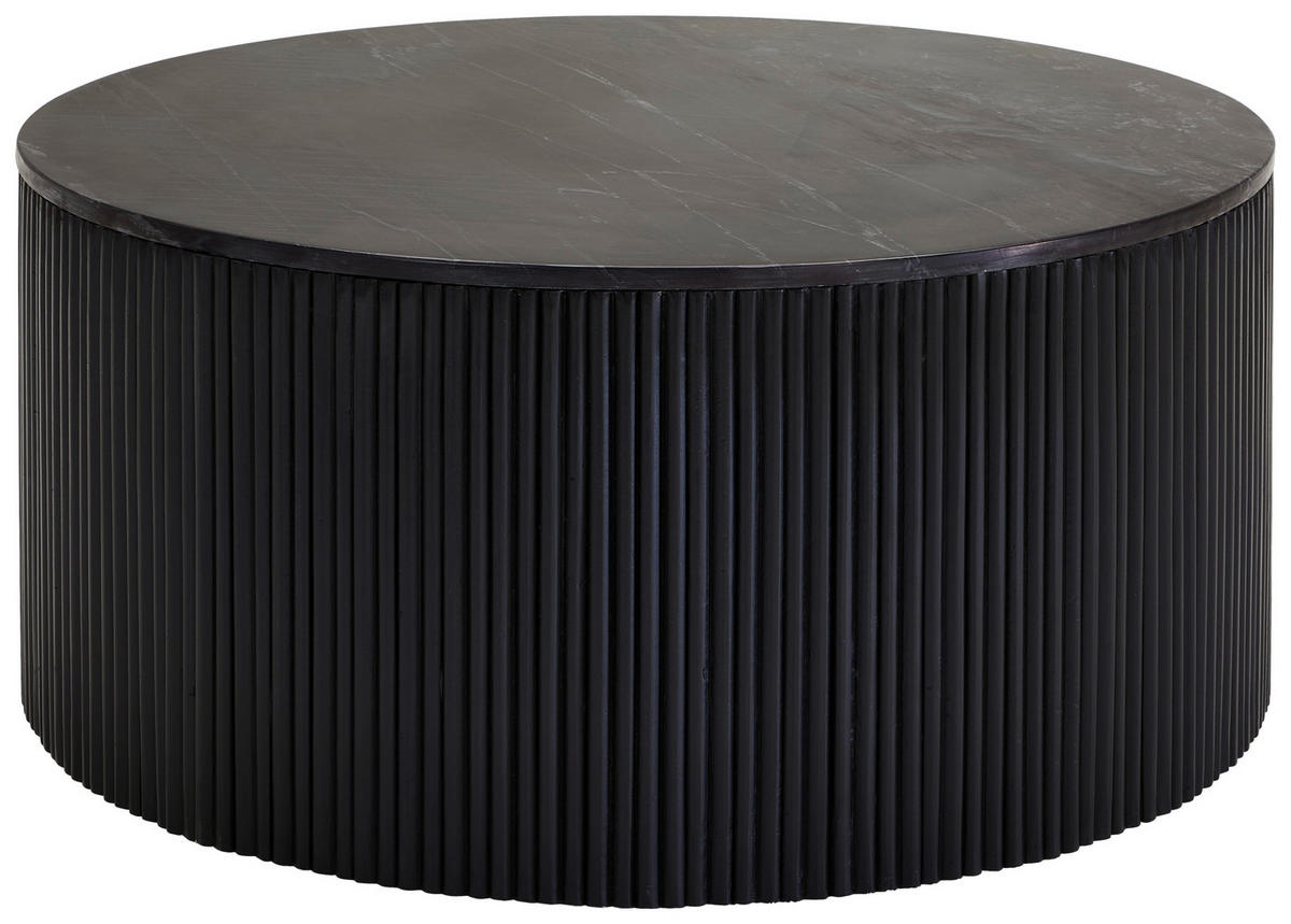 KONFERENČNÝ STOLÍK, čierna, drevo, kameň, 90/90/40 cm - čierna, Design, drevo/kameň (90/90/40cm) - MID.YOU