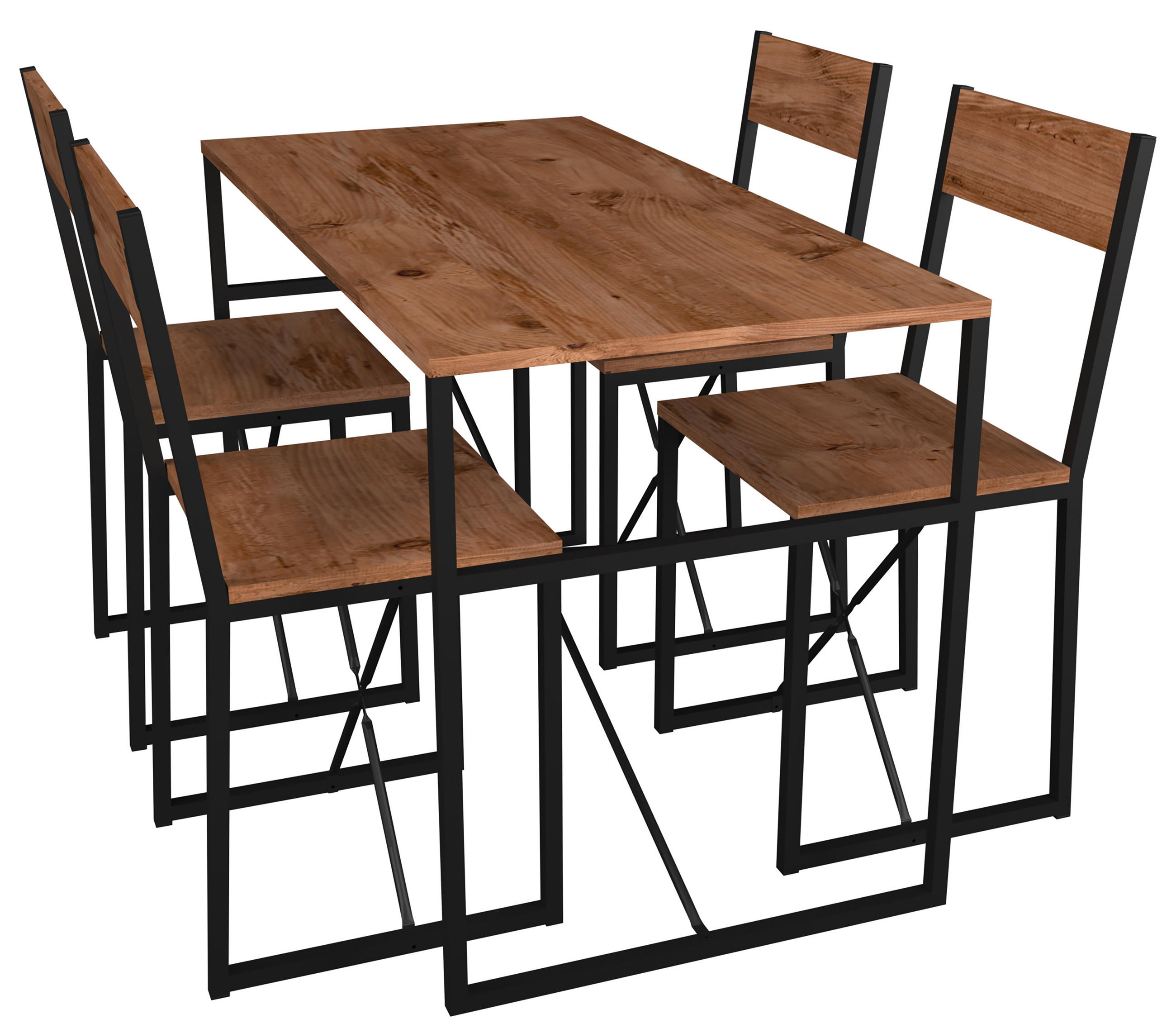 MATBORD i trämaterial 120/52,7/84,7 cm   - honungsek/svart, Design, metall/trämaterial (120/52,7/84,7cm) - MID.YOU