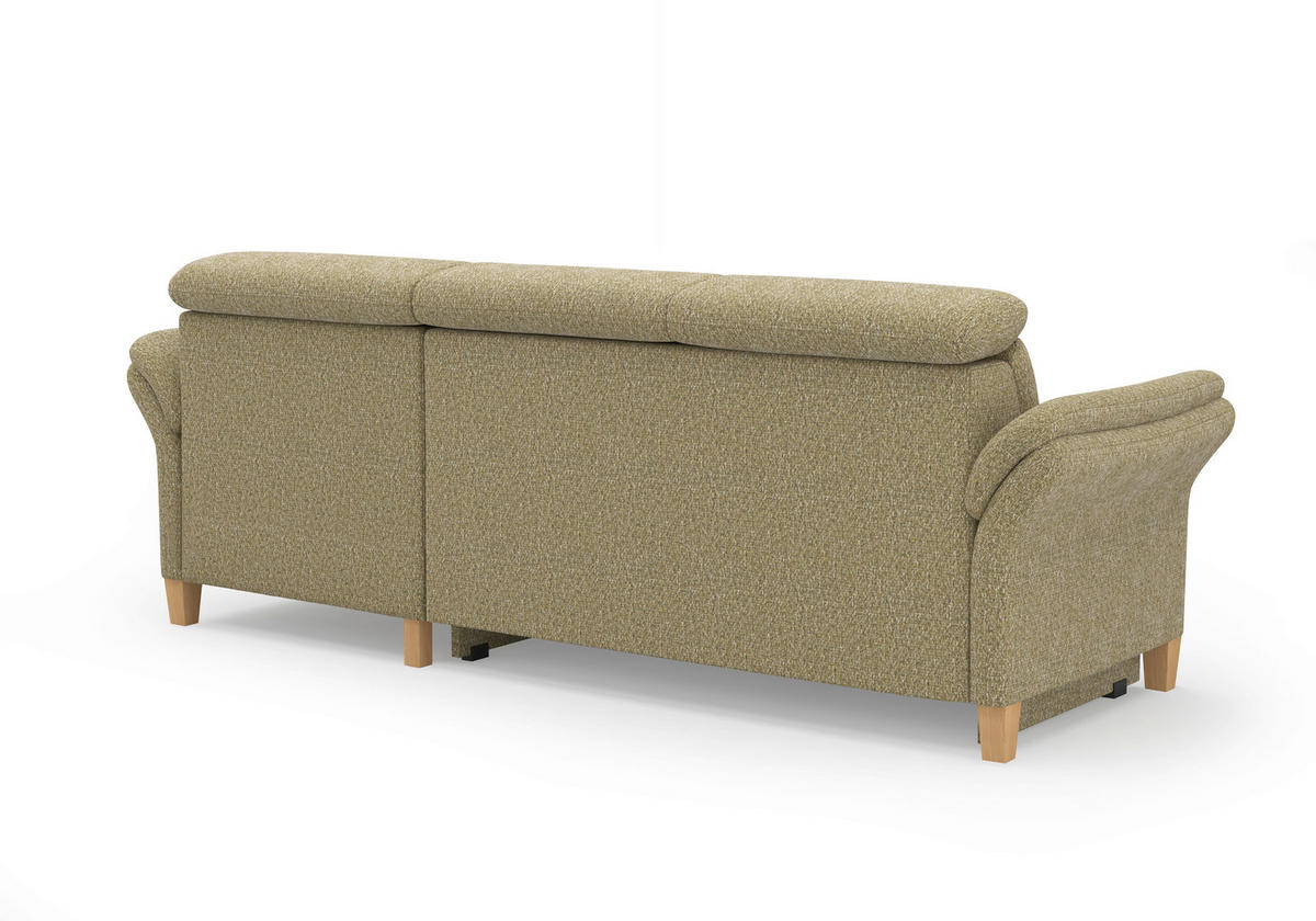 ECKSOFA GLENDALE E Olivgrün Chenille  - Eichefarben/Olivgrün, KONVENTIONELL, Holz/Textil (253/166cm) - Sit & More