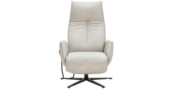 RELAXSESSEL in Leder Grau  - Anthrazit/Grau, Design, Leder/Metall (71/114/84cm) - Ambiente