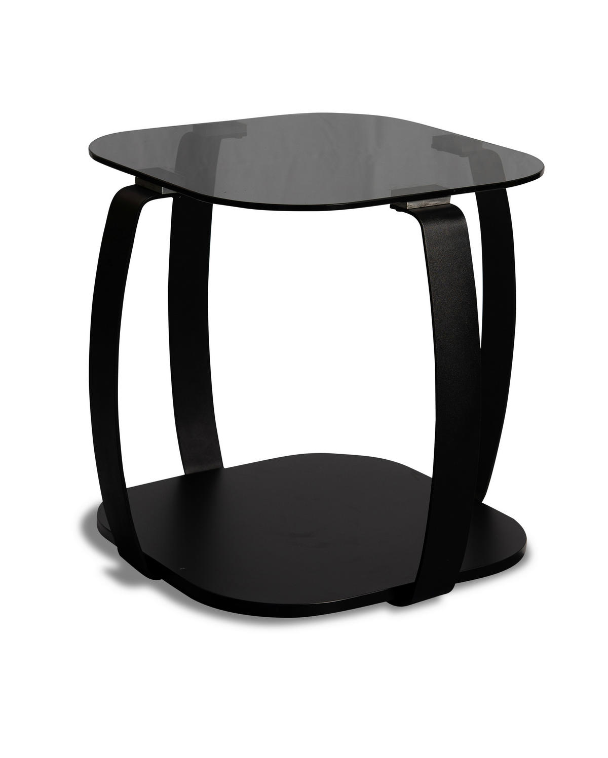 COUCHTISCH Sicherheitsglas 45/45/50 cm quadratisch Schwarz  - Schwarz, Design, Glas/Metall (45/45/50cm) - Xora
