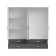 KLEIDERSCHRANK  in Graphitfarben, Weiß  - Alufarben/Graphitfarben, KONVENTIONELL, Glas/Holzwerkstoff (180/190/51cm) - Carryhome