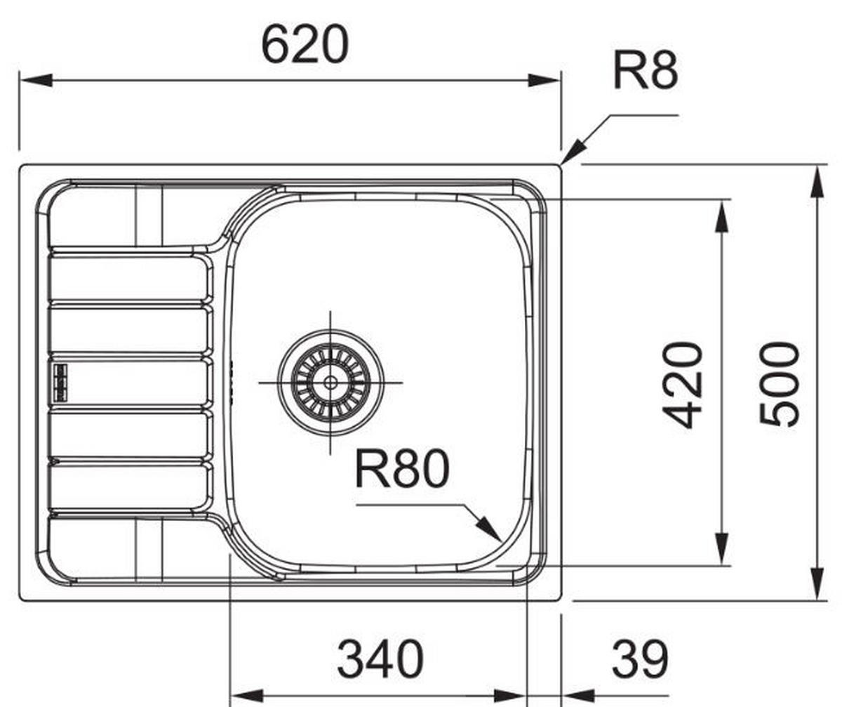 Franke mosogatótálca - Basics (62/15/43,5cm) - Franke