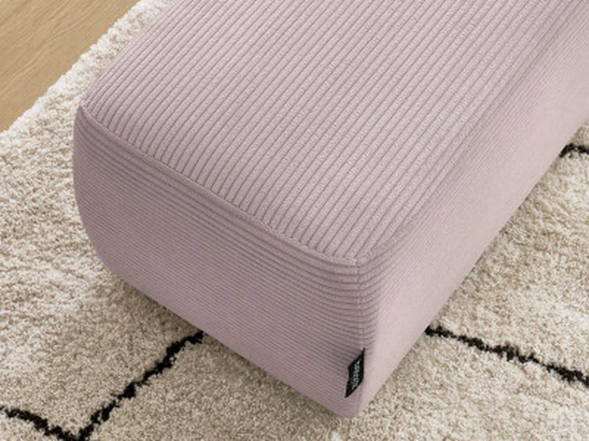 HOCKER ATILLA Cord Lila  - Lila/Schwarz, MODERN, Kunststoff/Textil (92/44/48cm)