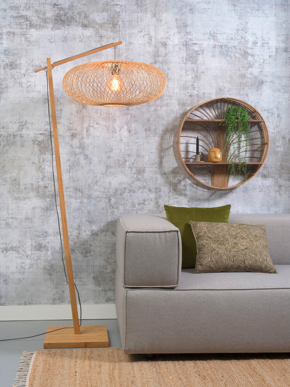 GOLVLAMPA GOOD&MOJO     - naturfärgad, Trend (176/60/80cm) - Good & Mojo