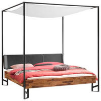 HIMMELBETT 140/200 cm  in Anthrazit, Braun, Akaziefarben  - Anthrazit/Braun, Natur, Holz/Metall (140/200cm) - Hasena