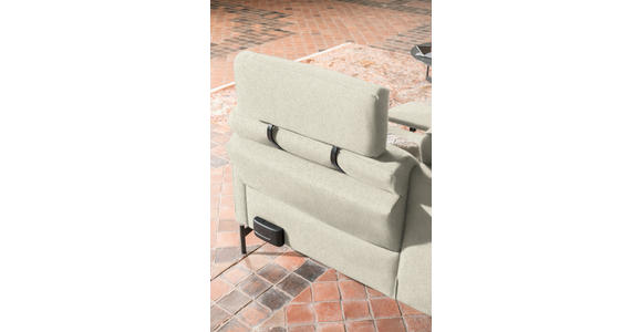 ECKSOFA in Flachgewebe, Struktur Creme  - Anthrazit/Creme, Design, Textil/Metall (254/230cm) - Ambiente