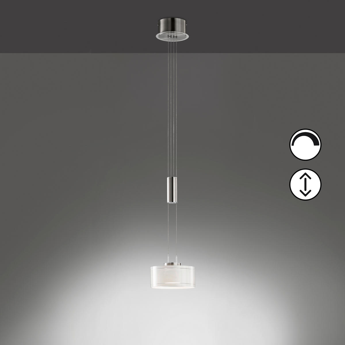 LED-PENDELLAMPA Lavin 20/100-160 cm  - svart, Design, metall (20/100-160cm) - Fischer & Honsel