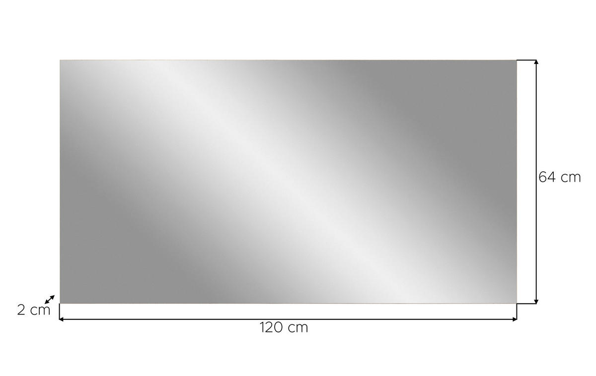 TÜKÖR 120/64/2 cm    - sötét tölgy, Design, faalapú anyag/üveg (120/64/2cm) - Livetastic