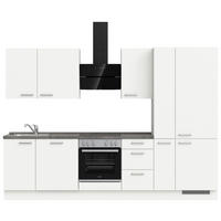 KÜCHENLEERBLOCK 300 cm   in Grau, Weiß  - Edelstahlfarben/Weiß, MODERN, Holzwerkstoff/Metall (300cm) - Nobilia