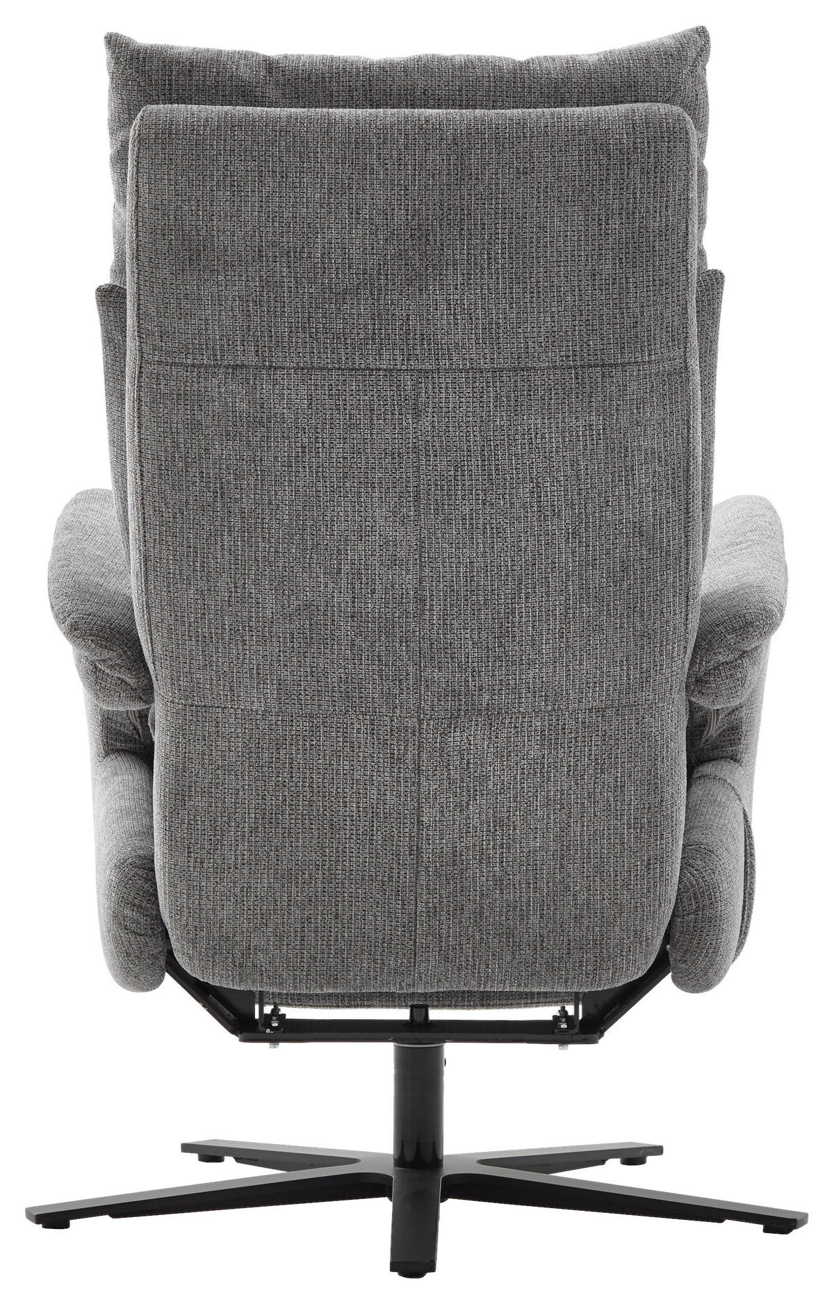 FERNSEHSESSEL  mit Relaxfunktion Struktur Grau  - Schwarz/Grau, MODERN, Textil/Metall (73/115/85cm) - Cantus