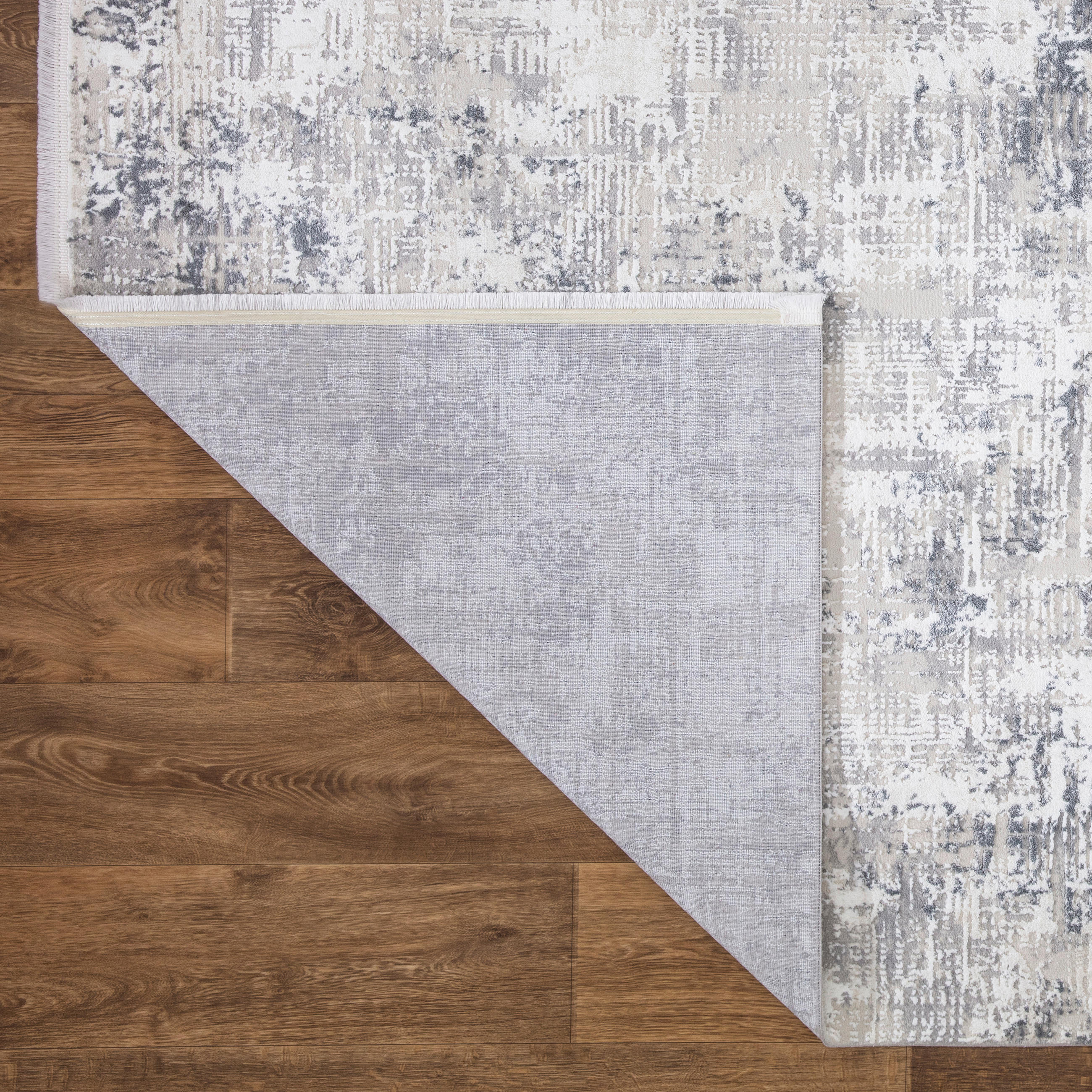 Thumbnail - Novel Läufer Lotus, Creme, Weiß, Hellgrau, Dunkelgrau, Textil, Abstraktes, rechteckig, 80x300 cm, Teppiche & Böden, Tepp...