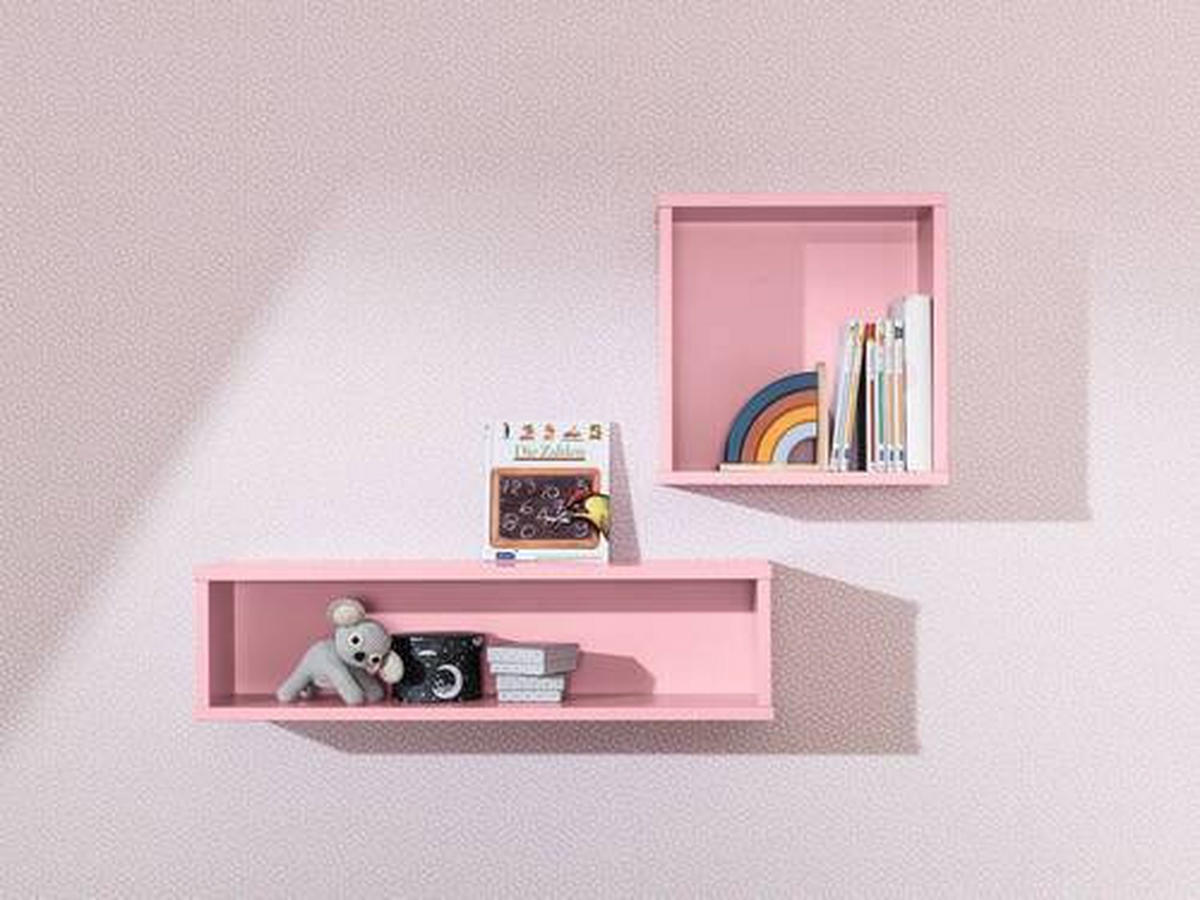 WANDREGAL Olli Wandbox Rosa  - Rosa, Basics, Holzwerkstoff (70,0/18,5/18,7cm) - Paidi