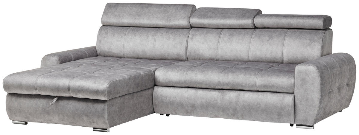 KUTNA GARNITURA tekstil  siva   - siva/boje kroma, Design, tekstil/plastika (276/173cm) - Stylife