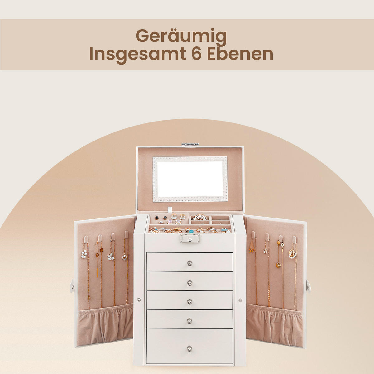 SCHMUCKKÄSTCHEN 26/32/15,6 cm  - Weiß, LIFESTYLE, Holzwerkstoff (26/32/15,6cm)