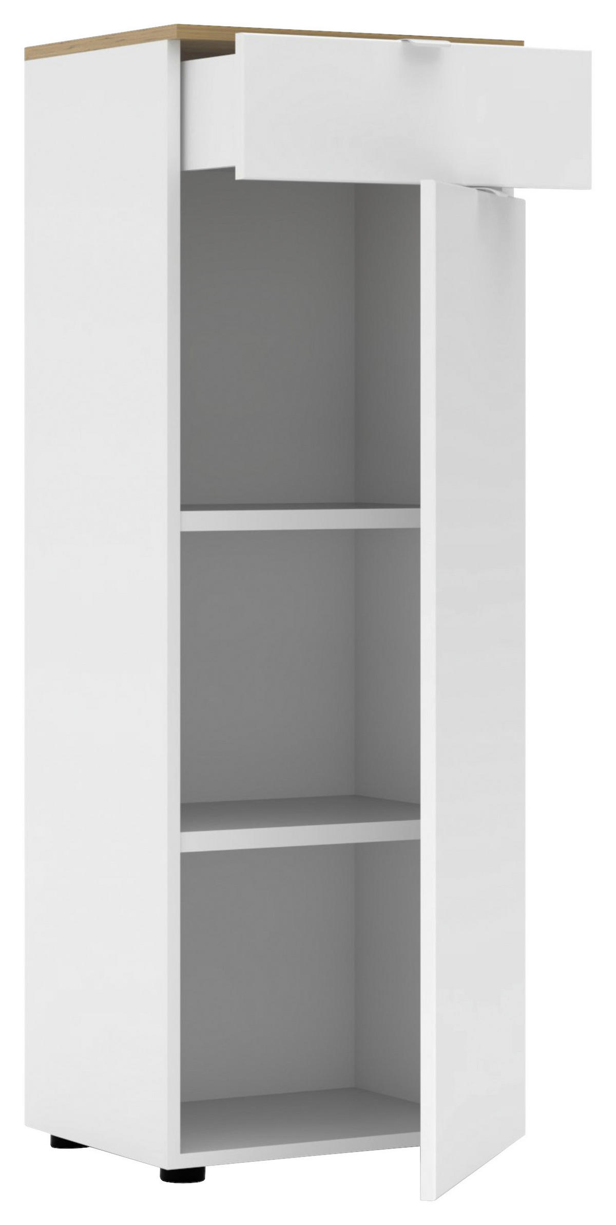 KOMMODE , 45/127/38 cm, 1 Schublade(n)  - Schwarz/Weiß, KONVENTIONELL, Holzwerkstoff/Metall (45/127/38cm) - Voleo