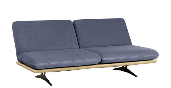 SCHLAFSOFA in Holz, Textil Blau, Eichefarben  - Blau/Eichefarben, Design, Holz/Textil (204/92/90cm) - Dieter Knoll