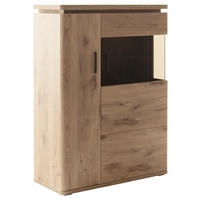 HIGHBOARD Eichefarben  90/124/38 cm  - Eichefarben/Anthrazit, KONVENTIONELL, Glas/Holzwerkstoff (90/124/38cm) - Cantus