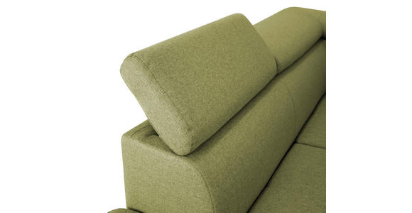 ECKSOFA inkl. Funktionen Grün Webstoff - Silberfarben/Grün, Design, Textil/Metall (226/257cm) - Xora