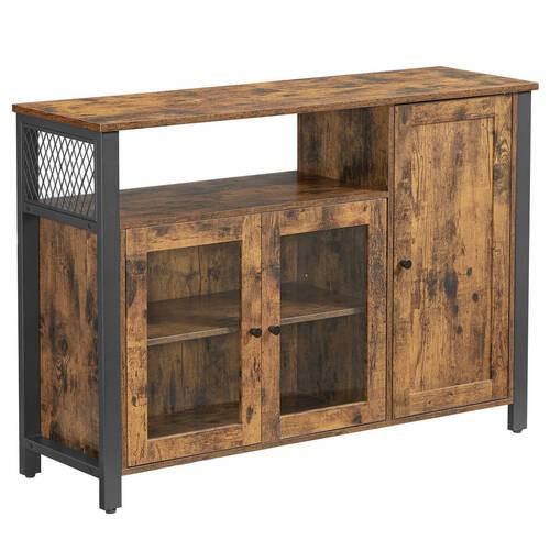 KOMMODE  in 110/75/33 cm  - Schwarz/Braun, Trend, Glas/Holzwerkstoff (110/75/33cm) - Boxxx