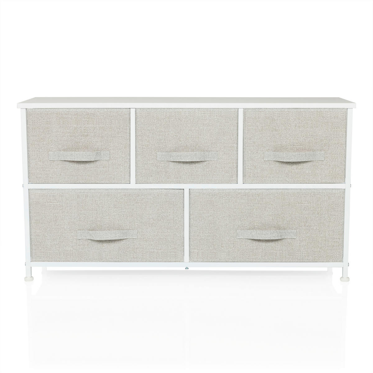 KOMMODE  in 100/55/30 cm  - Weiß/Grau, MODERN, Kunststoff/Textil (100/55/30cm) - MID.YOU