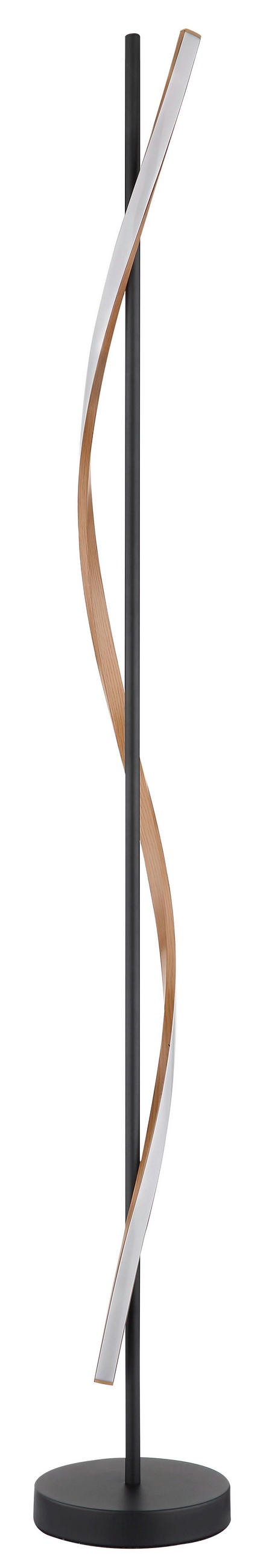 LED-STEHLEUCHTE 20/150,7 cm    - Schwarz/Braun, Design, Kunststoff/Metall (20/150,7cm) - Globo