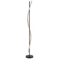 LED-STEHLEUCHTE 20/150,7 cm    - Schwarz/Braun, Design, Kunststoff/Metall (20/150,7cm) - Globo