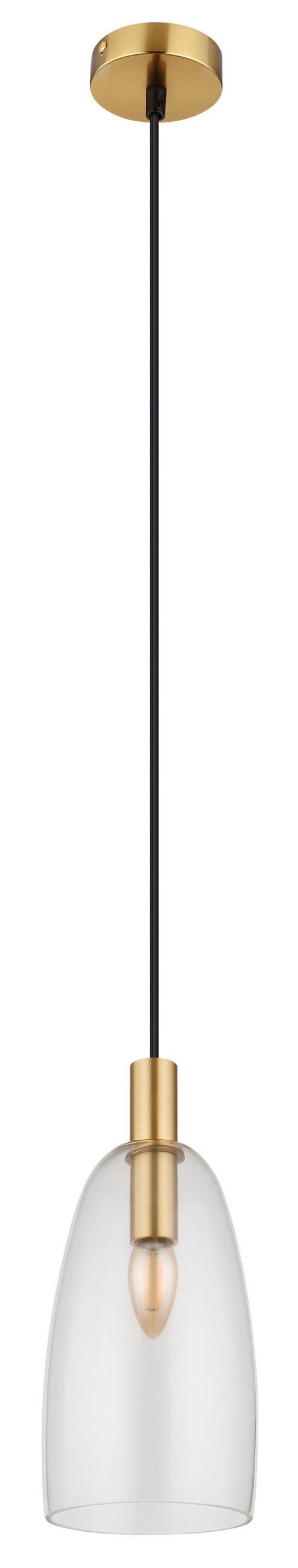 HÄNGELEUCHTE 14/120 cm   - Messingfarben, KONVENTIONELL, Glas/Metall (14/120cm) - Globo