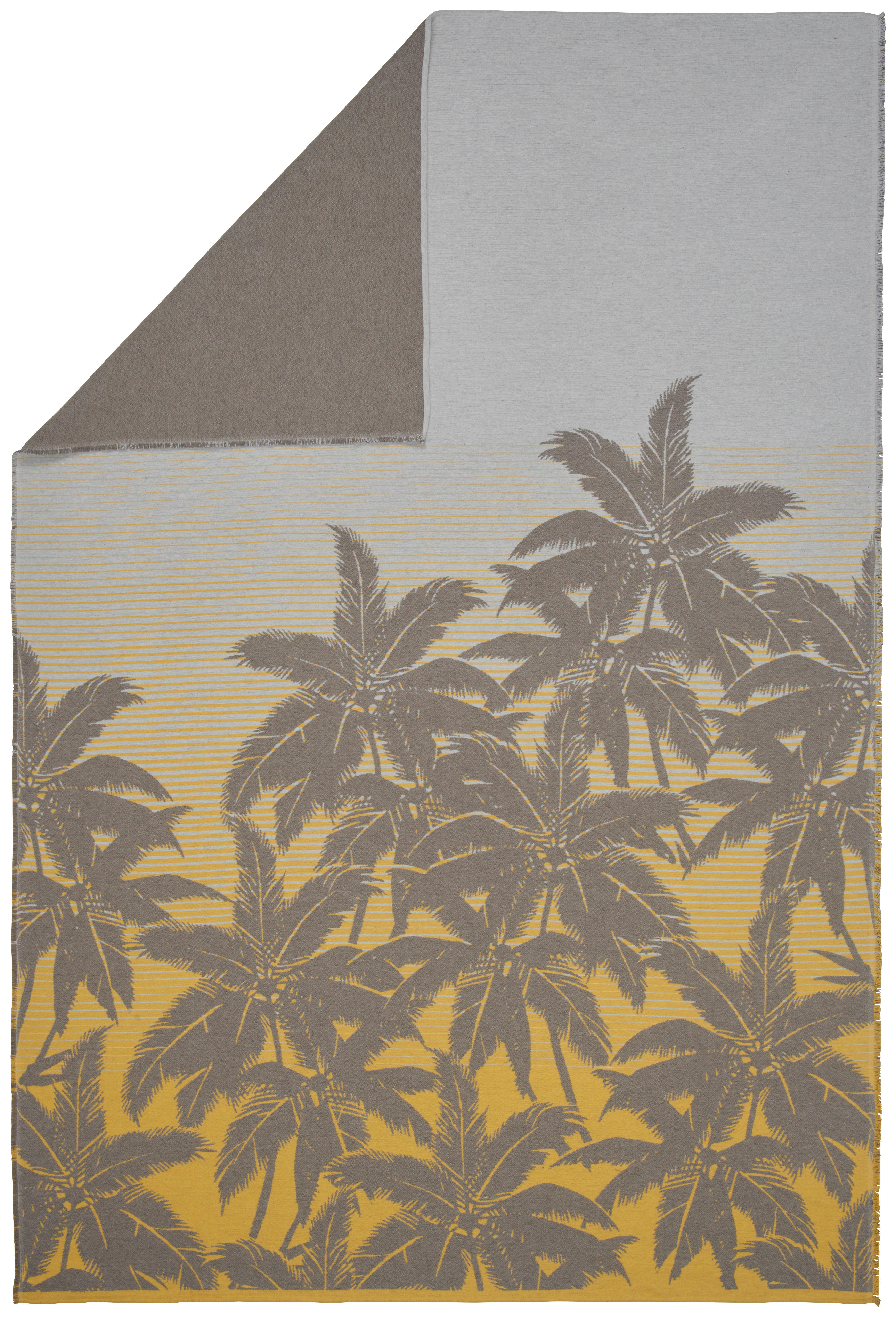 David Fussenegger DOMÁCÍ DEKA, bavlna, 145/220 cm - šedá,tmavě žlutá