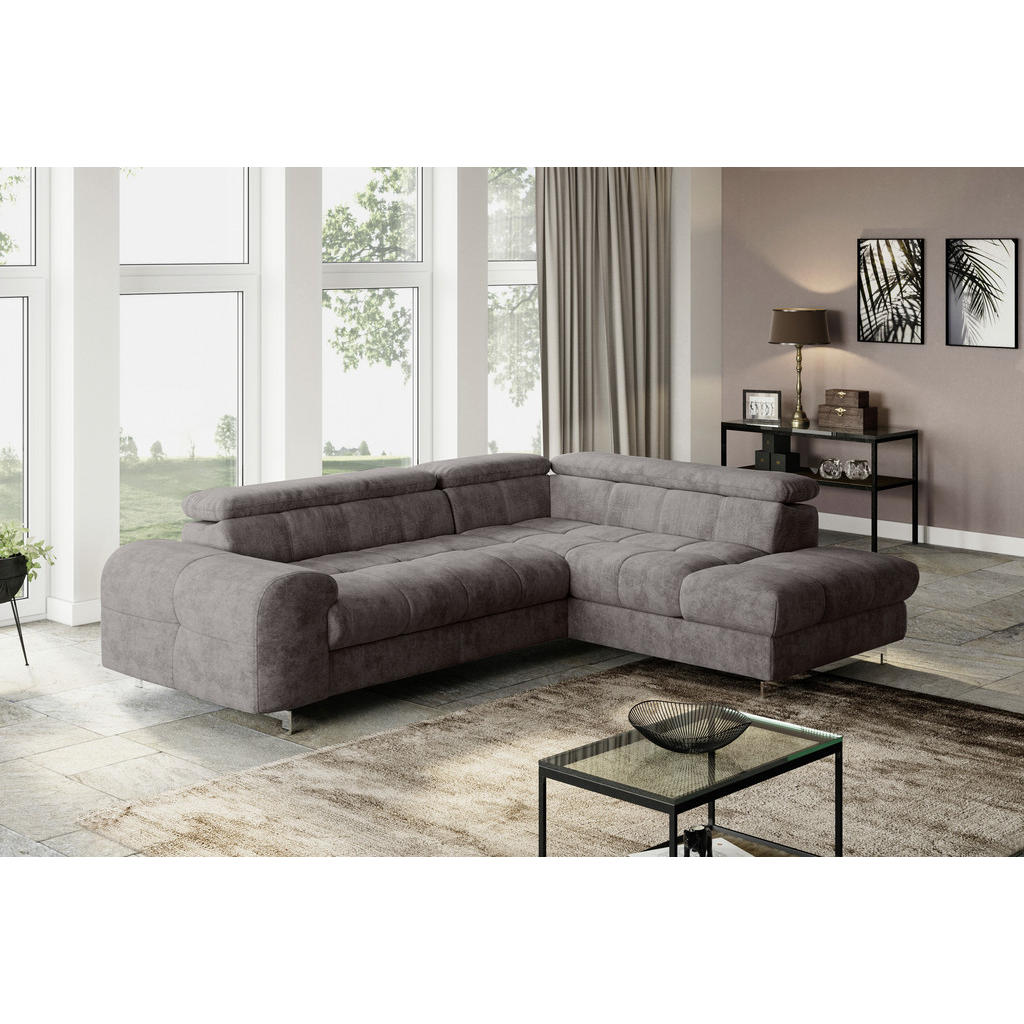 Thumbnail - Livetastic Ecksofa, Dunkelbraun, Textil, 4-Sitzer, Ottomane rechts, L-Form, 257x206 cm, Made in EU, Stoffauswahl, seiten...