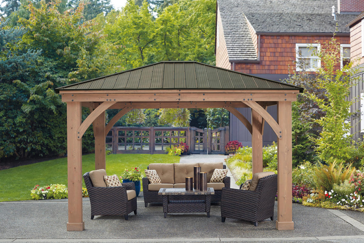 PAVILLON 427/317,5/365 cm   - Bronzefarben/Mokka, Basics, Holz/Metall (427/317,5/365cm)