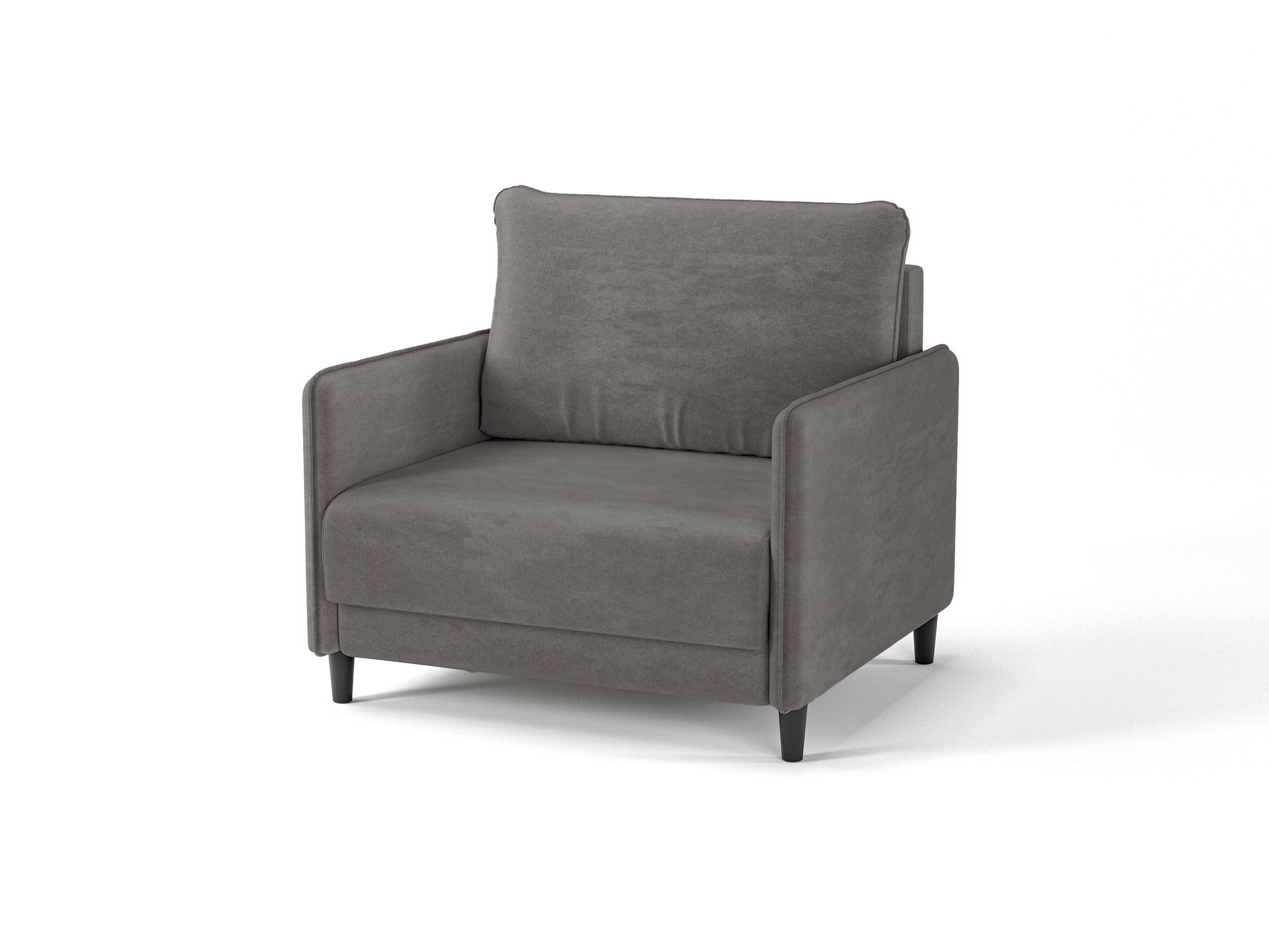 SCHLAFSESSEL Velours Dunkelgrau  - Dunkelgrau/Schwarz, Design, Holz/Textil (90/95/95cm) - MID.YOU