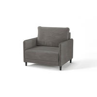 SCHLAFSESSEL Velours Dunkelgrau  - Dunkelgrau/Schwarz, Design, Holz/Textil (90/95/95cm) - MID.YOU