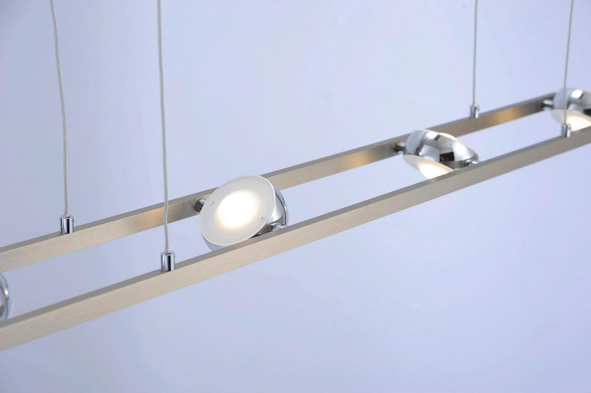 LED-HÄNGELEUCHTE Lola Smart 98/16,5/130 cm   - Chromfarben/Nickelfarben, Design, Kunststoff/Metall (98/16,5/130cm)