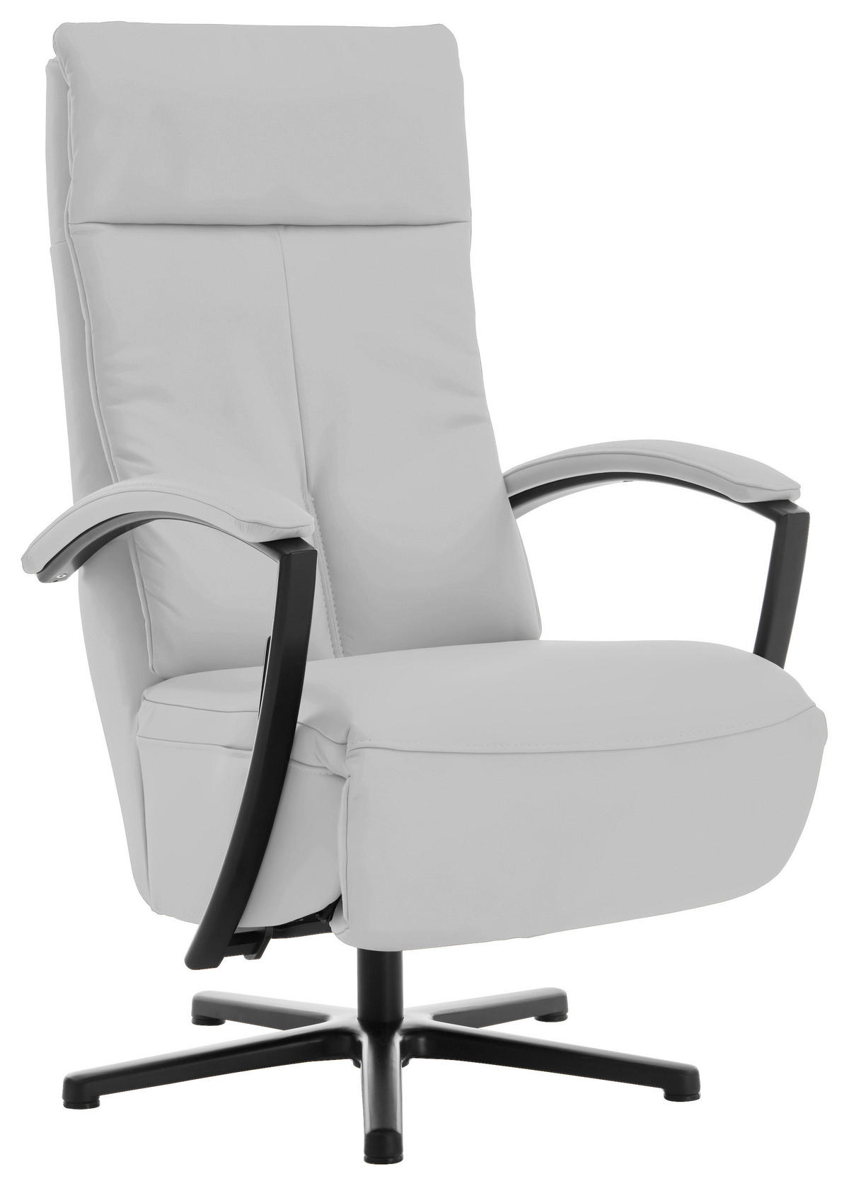 RELAXSESSEL in Leder Weiß  - Schwarz/Weiß, Design, Leder/Metall (76/112/83cm) - Beldomo Speed