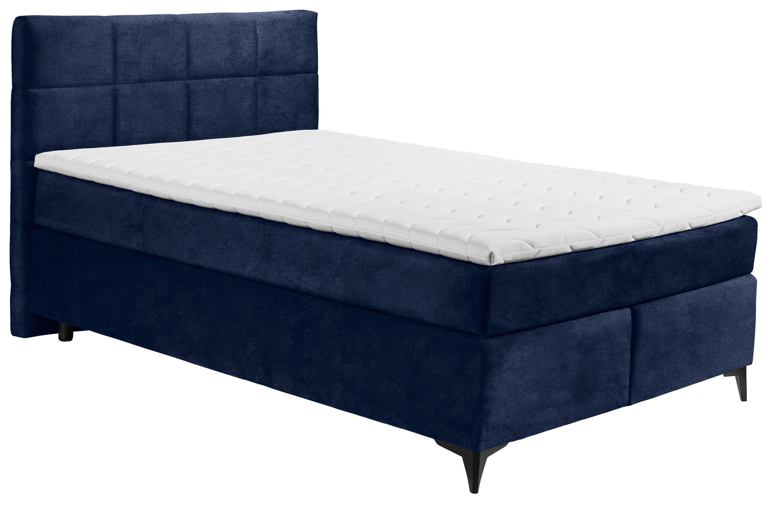 BOXSPRINGBETT 140/200 cm  in Blau  - Blau/Schwarz, Design, Holzwerkstoff/Kunststoff (140/200cm) - Xora