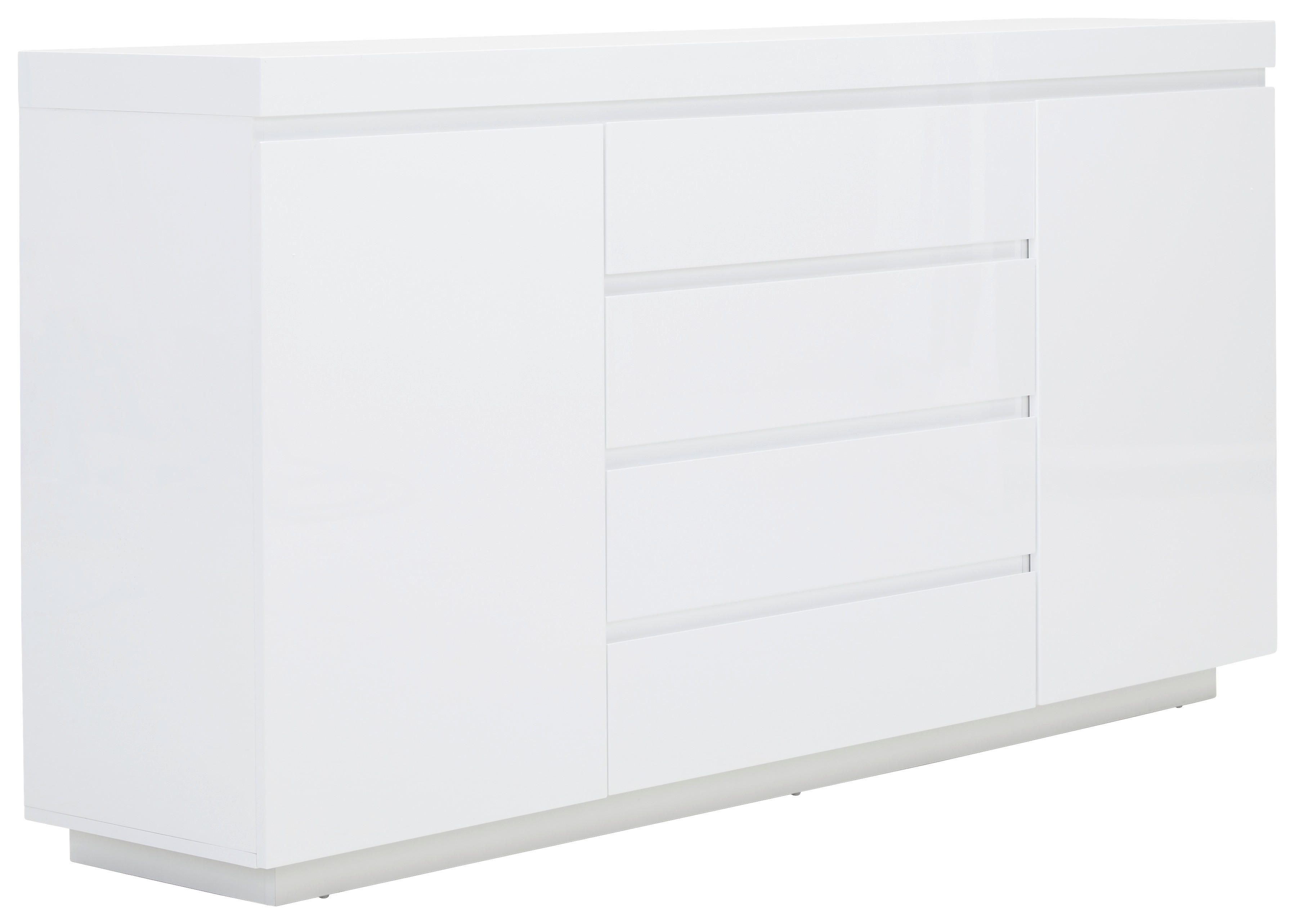 SIDEBOARD Weiß Hochglanz Einlegeböden  - Weiß Hochglanz, Design, Holzwerkstoff (175/89/40cm) - Xora