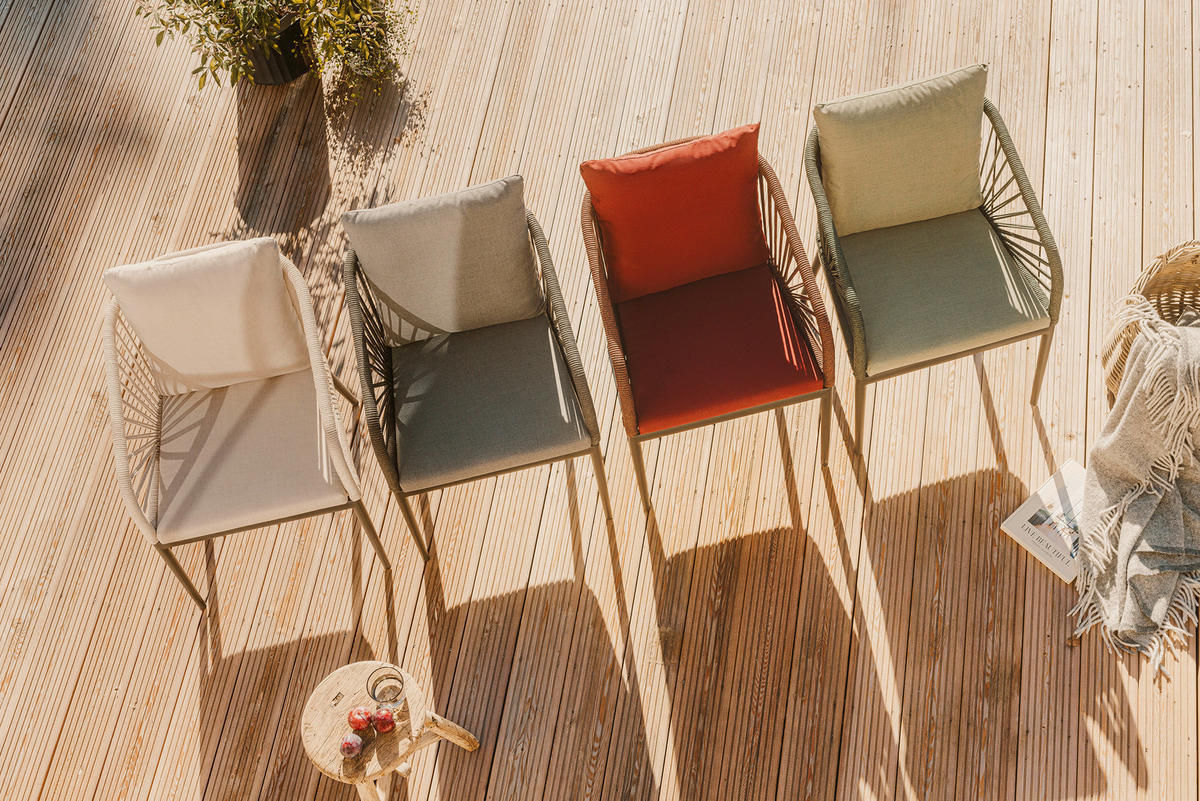 GARTENSESSEL Metall, Textil Anthrazit, Beige  - Anthrazit/Beige, Design, Textil/Metall (56/87/63cm)