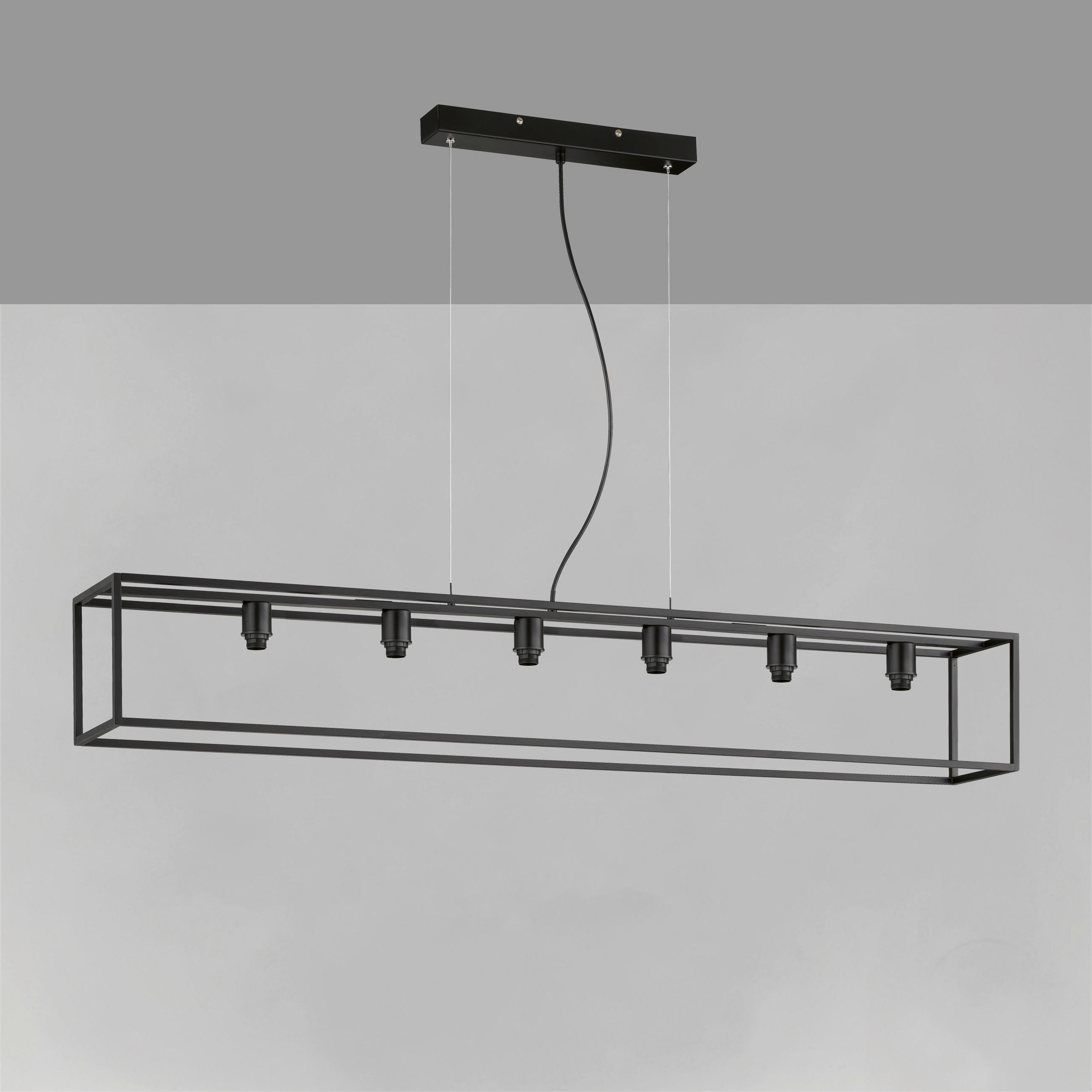HÄNGELEUCHTE 135/20/150 cm    - Schwarz, Basics, Metall (135/20/150cm) - Fischer & Honsel