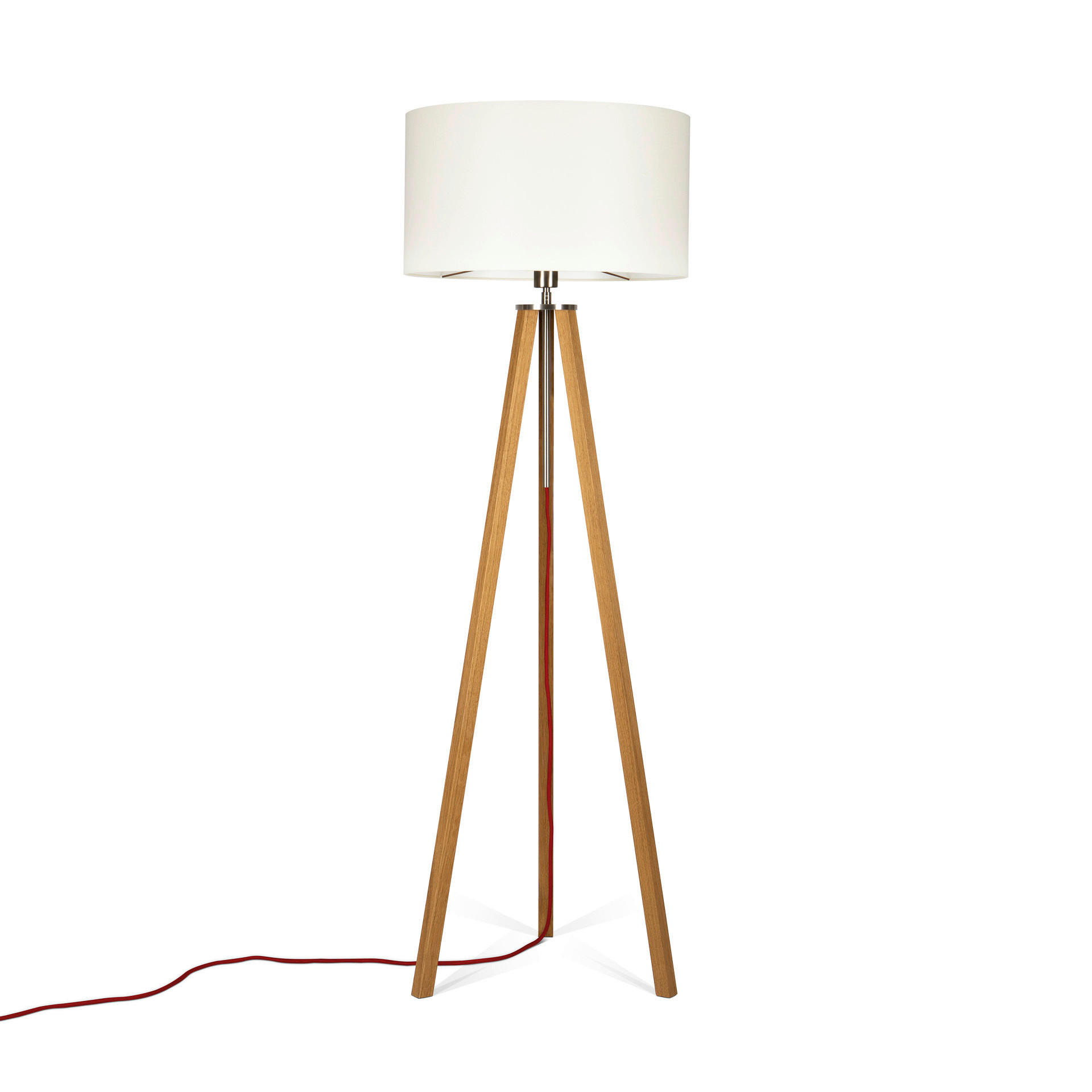 STEHLEUCHTE  50/150/50 cm   - Eichefarben/Creme, MODERN, Naturmaterialien/Holz (50/150/50cm)