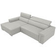 ECKSOFA DUA in Echtleder Beige  170/293 cm  - Chromfarben/Beige, Design, Leder/Metall (170/293cm) - Novel