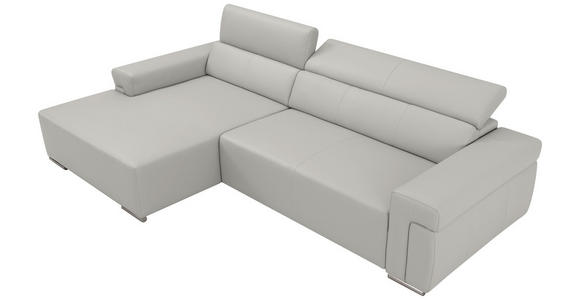 ECKSOFA DUA in Echtleder Beige  170/293 cm  - Chromfarben/Beige, Design, Leder/Metall (170/293cm) - Novel