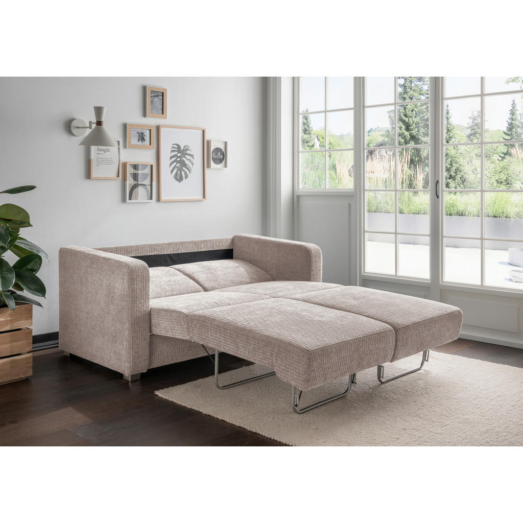 Thumbnail - Livetastic Schlafsofa, Beige, Textil, Uni, 2-Sitzer, Füllung: Schaumstoff, 159x88x87 cm, Made in EU, Stoffauswahl, Liege...