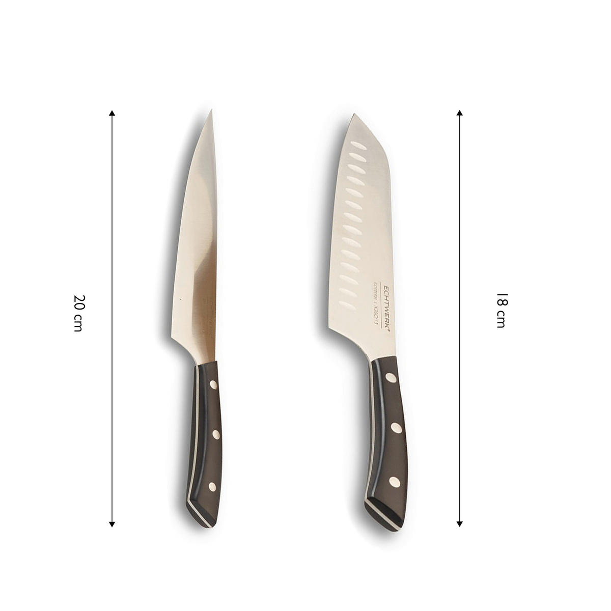 MESSERSET ECHTWERK 15-teilig  - Silberfarben/Schwarz, Trend, Kunststoff/Metall (24,8/13,2/36cm) - Echtwerk