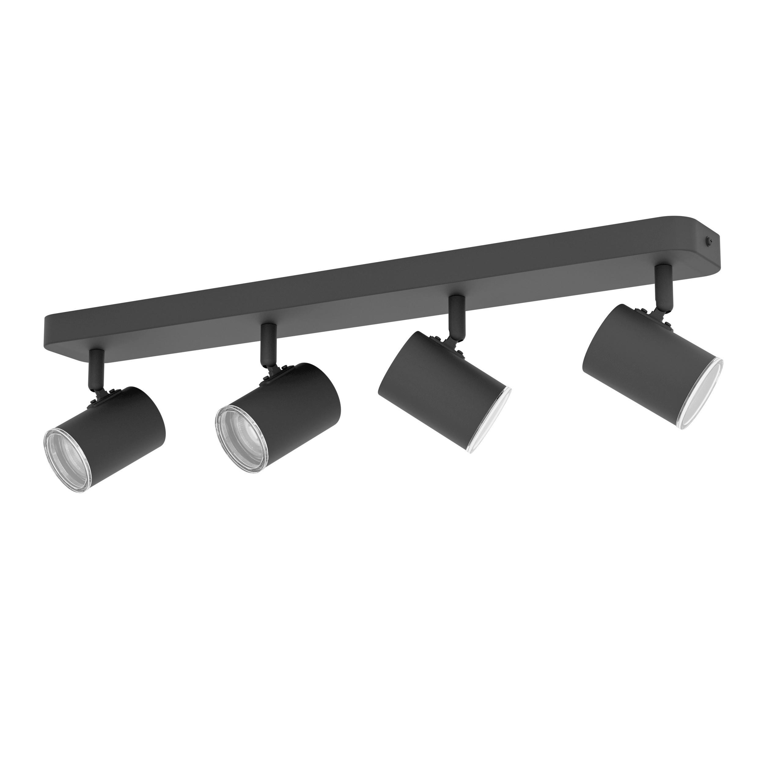 BADEZIMMER-DECKENLEUCHTE Consuma 58/12.5/9.9 cm  - Schwarz, Design, Metall (58/12.5/9.9cm) - Celina